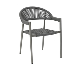 Adina Πολυθρόνα Αλουμινίου Rope Ανθρακί 56x58x78