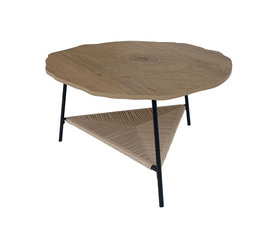 TREE COFFEE TABLE ΦΥΣΙΚΟ ΜΑΥΡΟ 80x80x42