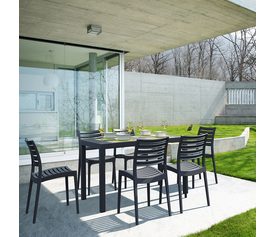 ARES ΤΡΑΠΕΖΙ 140Χ80Χ75εκ. DARK GREY ΠΟΛ/ΝΙΟΥ