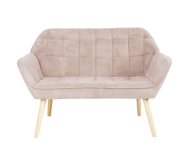 ALMA Καναπές 2θ - Σαλονιού - Καθιστικού, Φυσικό, Ύφασμα Velure Ανοιχτό Καφέ, K/D