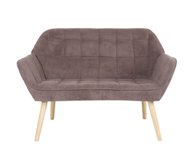 ALMA Καναπές 2θ - Σαλονιού - Καθιστικού, Φυσικό, Ύφασμα Velure Καφέ, K/D