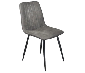 ARIA Καρέκλα Τραπεζαρίας - Κουζίνας, Μέταλλo Bαφή Μαύρο, Ύφασμα Suede Ανθρακί