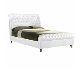 HARMONY Κρεβάτι Διπλό για Στρώμα 160x200cm, PU Άσπρο