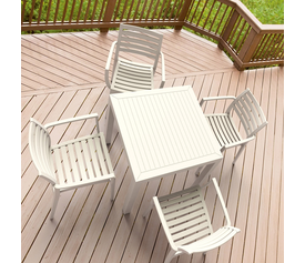 ARES ΤΡΑΠΕΖΙ 80Χ80Χ75εκ. WHITE ΠΟΛ/ΝΙΟΥ