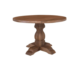 ATLAS Τραπέζι Ροτόντα Τραπεζαρίας, Ξύλο Mango, Απόχρωση Smoke Walnut