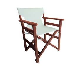 Πολυθρόνα σκηνοθέτη K501 ύφασμα λευκό 60cm x 55cm x (84)45cm