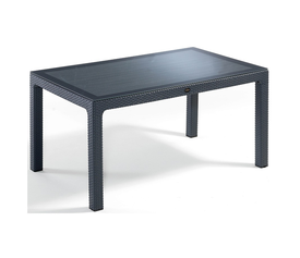 Defence150 τραπέζι Ανθρακί με τζάμι 150x90x75cm