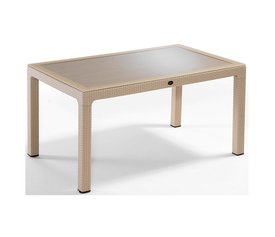 Defence150 τραπέζι Cappuccino με τζάμι 150x90x75cm