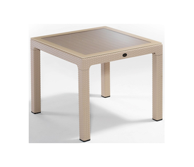 Defence 90 τραπέζι Cappuccino με τζάμι 90x90x75cm