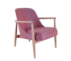 Paw ξύλινη lounge πολυθρόνα Σομόν-Γκρί Φυσικό 66x75x77(43)cm