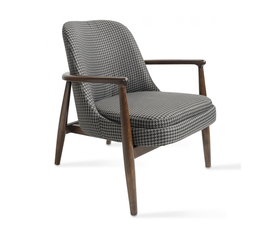 Paw ξύλινη lounge πολυθρόνα 66x75x77(43)cm  LUGANO-WENGE