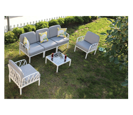 Garda III PP set 4τμχ Λευκο με γκρι μαξιλαρια