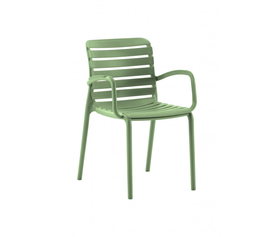 Parma Πολυθρόνα Πολυπροπυλενίου Πράσινη 56x56x47/82cm