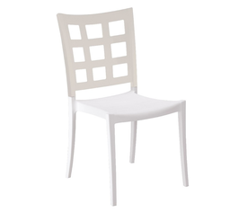 Plazza καρέκλα ΛΕΥΚΟ-ΛΙΝΟ 50x49x90