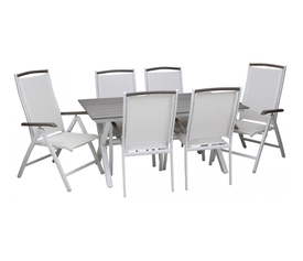 Mediterraneo τραπεζαρία 160x90x75cm, με 6 καρεκλες,  Λευκο
