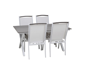 Mediterraneo τραπεζαρία 160x90x75cm Λευκο με 4 καρεκλες