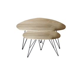 HAGUE coffee table set 2τμχ ΦΥΣΙΚΟ T1: 116x66xH45cm / T2: 75x43xH39cm