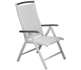 Mediterraneo ρυθμιζόμενη πολυθρόνα Λευκός Σκελετός Γκρι Ύφασμα