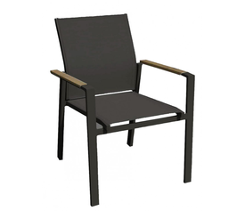 Dupont Πολυθρόνα Αλουμινίου Ανθρακί 57x66x87cm