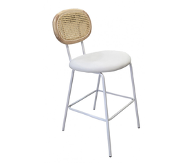 Mila Σκαμπό Μεταλλικό με Ψάθα 48x55xH65/96cm