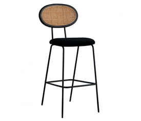 Mila Σκαμπό Μεταλλικό με Ψάθα 48x55xH65/96cm