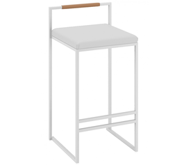 Colin Σκαμπό Μεταλλικό Λευκό 42x39x81(63)cm