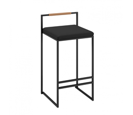 Colin Σκαμπό Μεταλλικό Μαύρο 42x39x81(63)cm