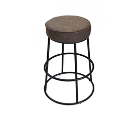 Ian Σκαμπό Μεταλλικό Vintage Brown 42x42xH63cm