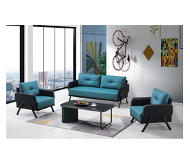 Contour S/3 set μεταλλικό μαύρο Καναπές 180x75x81 Πολυθρόνα 80x75x81