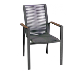 Maeve πολυθρόνα αλουμινίου rope Ανθρακί