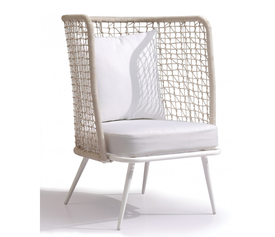 Malawi πολυθρόνα lounge μεταλλική με rope