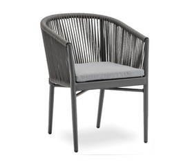 Verni πολυθρόνα αλουμινίου - rope  Ανθρακί 57x63x77