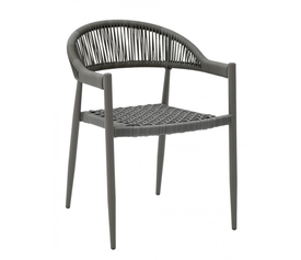 Adina Πολυθρόνα Αλουμινίου Rope Ανθρακί 56x58x78