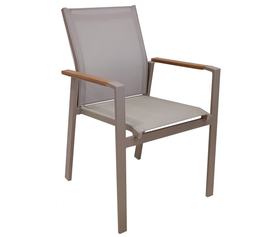 Loise Πολυθρόνα Αλουμινίου Μόκα 57x66x87(44)cm