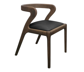 AVERY Καρέκλα Τραπεζαρίας, Απόχρωση Καρυδί, Pu Μαύρο