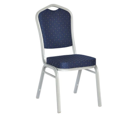 HILTON Καρέκλα Μέταλλο Βαφή Silver, Ύφασμα Μπλε