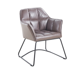 POLLY Πολυθρόνα Μέταλλο Βαφή Μαύρο, Ύφασμα Suede Cappuccino