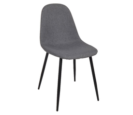 CELINA Καρέκλα Μέταλλο Βαφή Μαύρο, Ύφασμα Γκρι