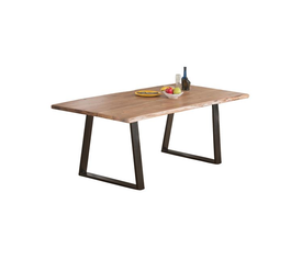 LIZARD Slim Τραπέζι Τραπεζαρία Σαλονιού-Κουζίνας Μέταλλο Βαφή Μαύρο, Ξύλο Ακακία Φυσικό