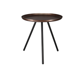 CALIPER 46 SIDE TABLE ΧΑΛΚΙΝΟ ΜΑΥΡΟ ΜΑΥΡΟ 45x45x46