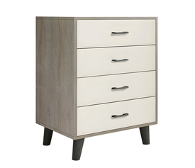 ELIOT Συρταριέρα, με 4 Συρτάρια, Απόχρωση Sonoma-Άσπρο