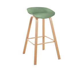 PENT Σκαμπό Bar, Μέταλλο Βαφή Φυσικό, PP Πράσινο