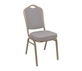 HILTON Καρέκλα Μέταλλο Βαφή Light Gold, Ύφασμα Γκρι