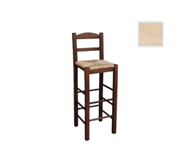 ΣΙΦΝΟΣ Σκαμπό BAR με Πλάτη, Οξιά Άβαφο με Ψάθα Αβίδωτη