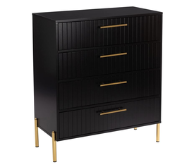 FINO Συρταριέρα με 4 Συρτάρια, Μαύρο