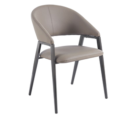 DELI Πολυθρόνα Μέταλλο Βαφή Μαύρο, Pu Cappuccino