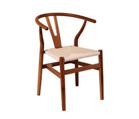 LIMA Καρέκλα Στοιβαζόμενη, Ξύλο Απόχρωση Καρυδί, Κάθισμα Paper Rope Φυσικό