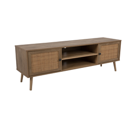 AMMOS TV STAND 2ΠΟΡΤΕΣ ΦΥΣΙΚΟ ΜΕ RATTAN 150x39x49