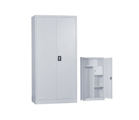 ΝΤΟΥΛΑΠΑ Δίφυλλη - Εσωτερικό Ντουλάπι, 3 Ράφια, Θέσεις για Κρεμάστρες, Μέταλλο Βαφή Γκρι