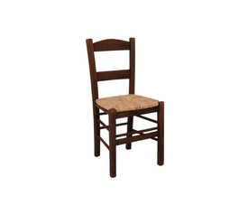 ΣΥΡΟΣ Καρέκλα Οξιά Βαφή Εμποτισμού Καρυδί, Κάθισμα Ψάθα